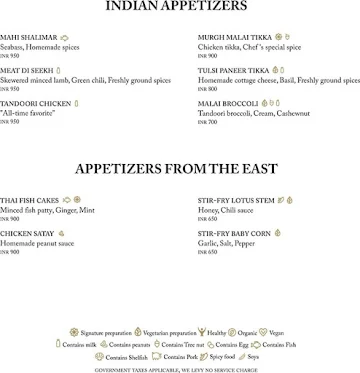 The Market - The Ritz-Carlton menu 