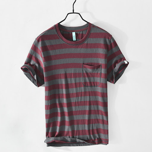 Title 6, Casual Striped Round Neck Short Sleeve T-shirt,...
