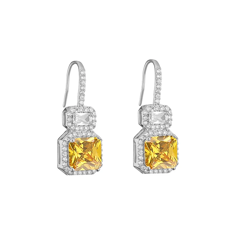 Title 3, Womens Fashion Micro Inlay Geometric Square Zi...