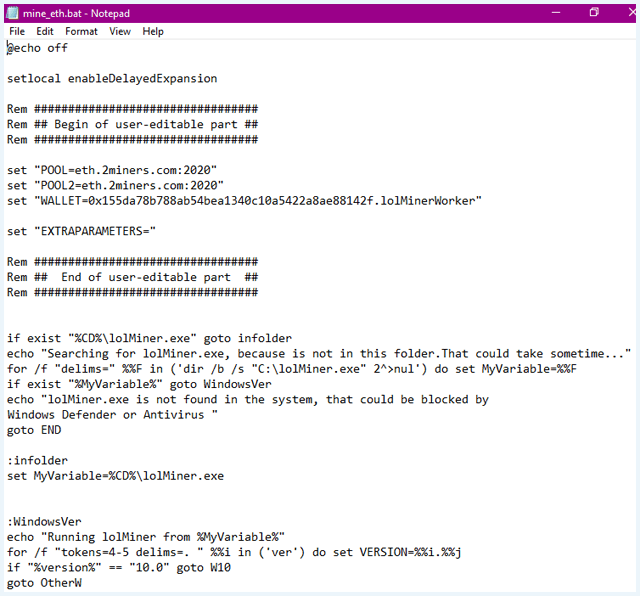 Screenshot of mine_eth.bat