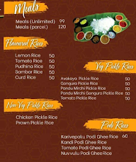 Sri Parnasala menu 1