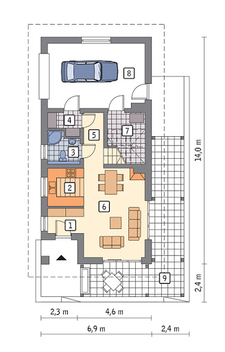 Szafirowy - C367 - Rzut parteru