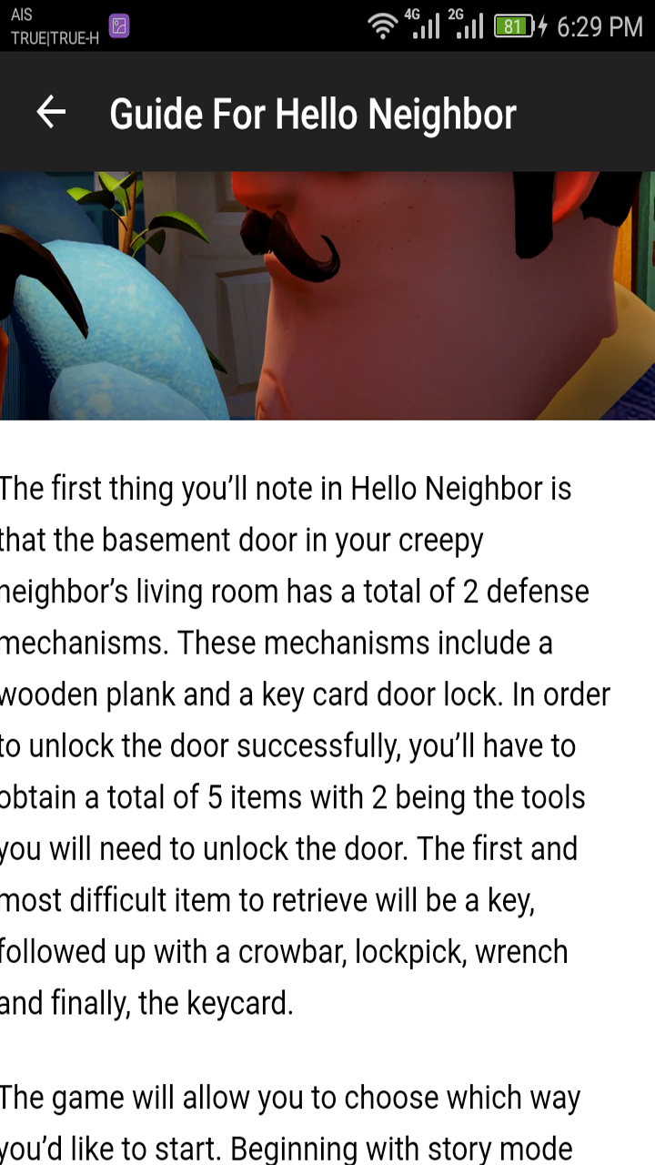 Guide for Hello Neighbor Screen 3