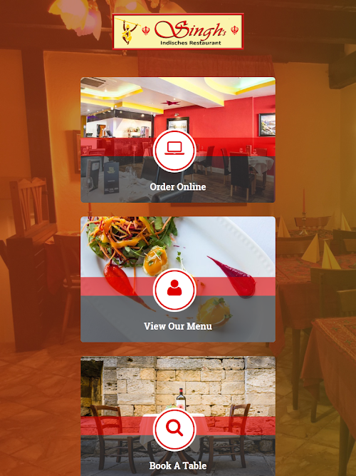 Android application Singhs indisches restaurant screenshort