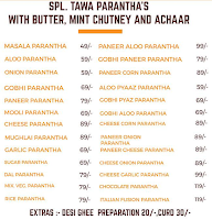 Paratha Paradise menu 1