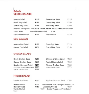 Healthy Plates menu 