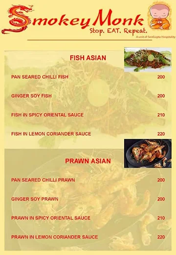 Smokey Monk menu 