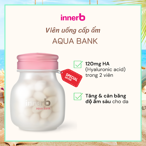 Thực phẩm Bảo vệ Sức khỏe, cấp ẩm cho da Innerb Aqua Bank Hộp 56 viên