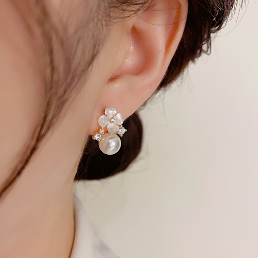 Title 7, Mori Style Sweet Art Fashion Flower Pearl Stud ...