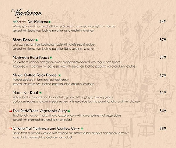 Cafe Uncover menu 