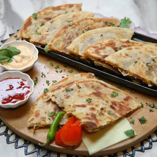 10" Make Your Own Non Veg Parantha +Achar, White Butter,Chutney & Dahi