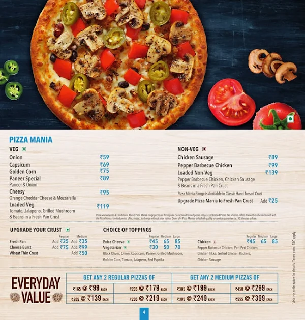 Domino's Pizza menu 