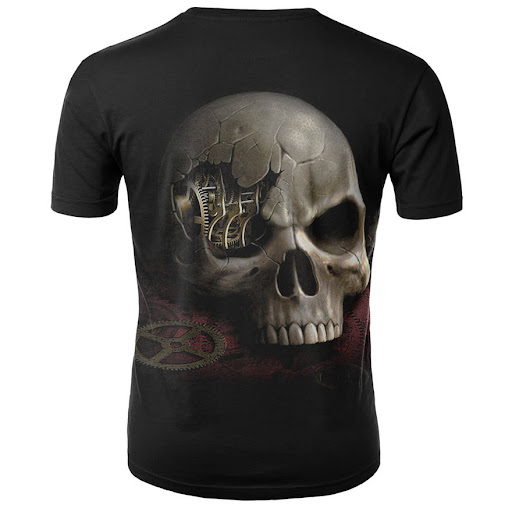 Title 11, Printed Skull Short Sleeve Sports Casual T-shirt