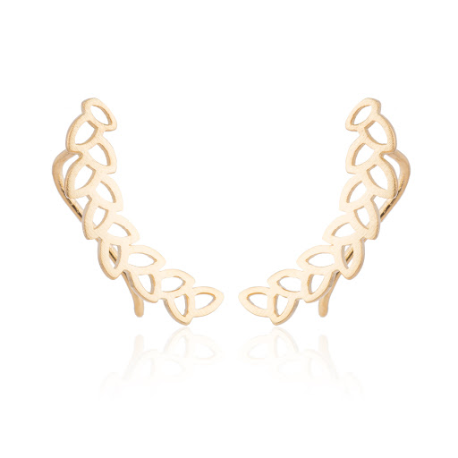 Title 6, Lady Temperament Hollow Feather Leaf Ear Clip. ...