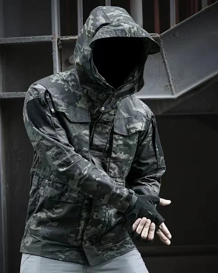 Outdoor windbreaker cut waterproof jacket army fan combat... - 2