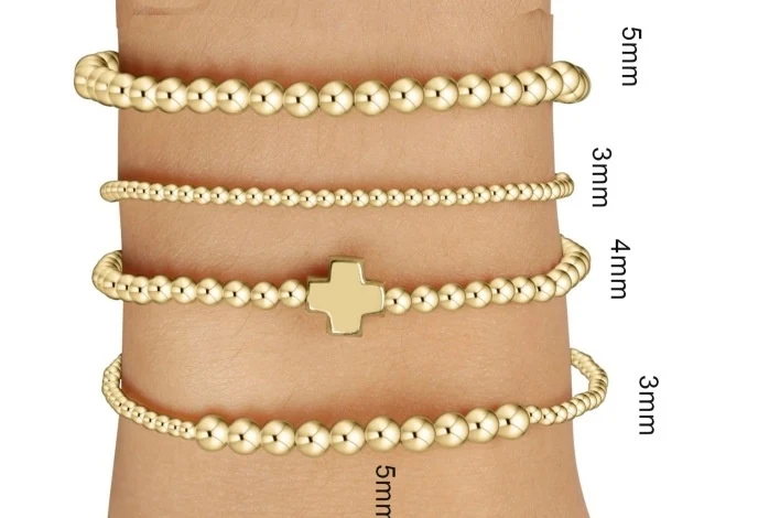 Bracciale Elastico con Sfere Dorate Hematite 8mm, Unisex, Design Elegante e Protettivo, Per un Benessere Naturale e Stiloso