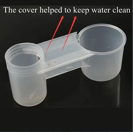 Plastic Pet Bird Drinker Feeder Water Bottle Cup Cat Chicken Pigeon Parrot Hamster Double Nozzle Water Guide For Family 