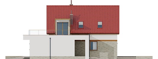 Elewacja nr 4 projektu domu E13 II G1 ECONOMIC