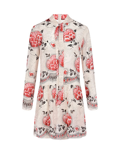 Купить Платье с воротомзавязкой и цветочным принтом Red Valentino TR3VAN70 4S2 329