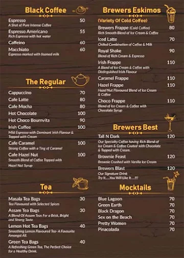 Brewers - The Coffee Bar menu 