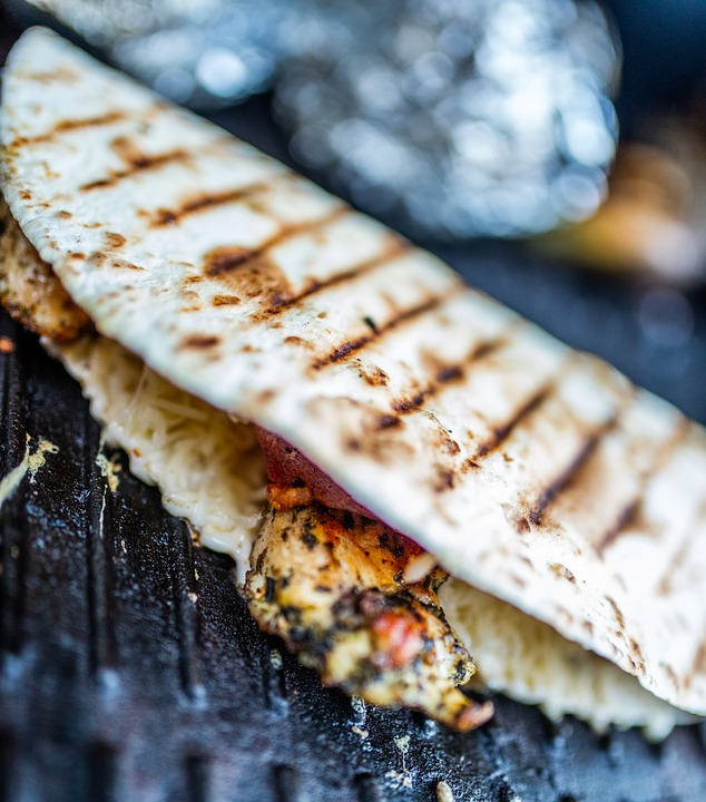 Quesadillas on grill