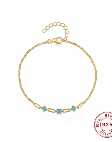 Bracelet paperclip en argent sterli - 0