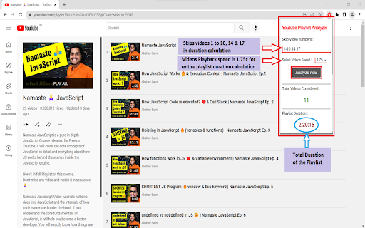 YouTube Playlist Duration Analyzer
