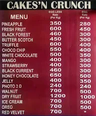 Cakes'N Crunch menu 2