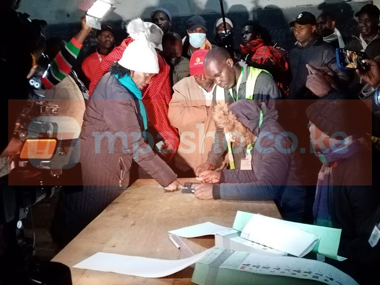 Martha Karua casting her vote