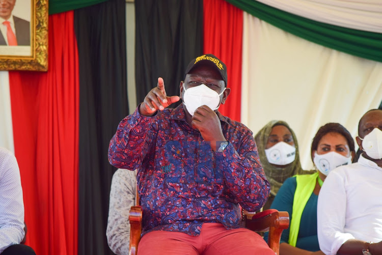 Deputy President William Ruto following the speeches made by various leaders when he toured Nyali constituency on Friday August 28, 2020.