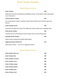 Butter Chicken Company menu 2