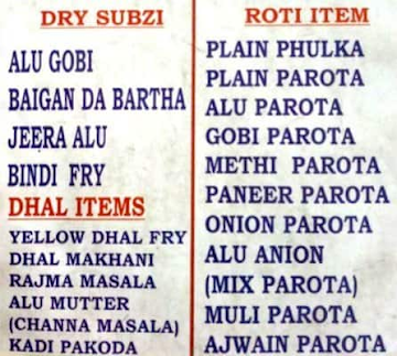 Bobby's Dhaba menu 