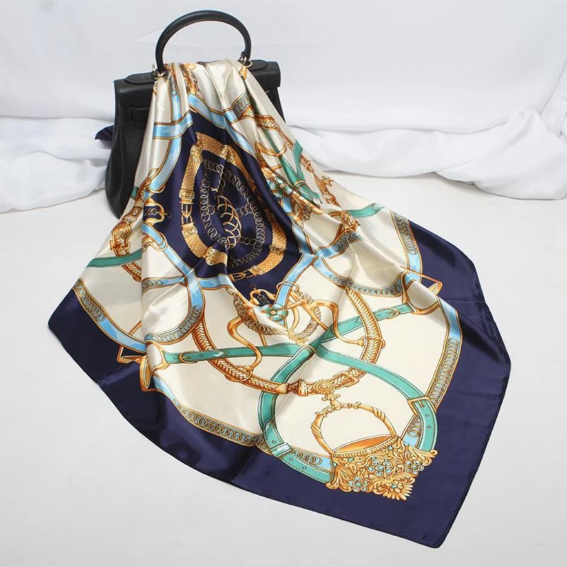 Title 2, Foulard en soie démulation foulard carré impri...