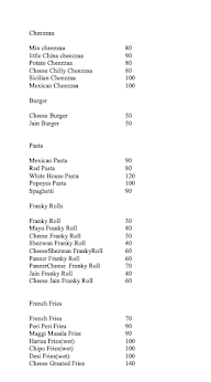 Asha JCFC menu 1