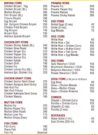 Akshra South Indian Resturant menu 1