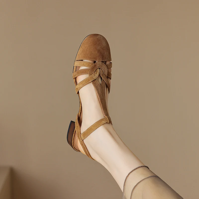 Sandalias francesas retro de punta cerrada para mujer Comodidad y estilo clásico para tus pies perfectas para cualquier ocasión, disfruta la moda.
