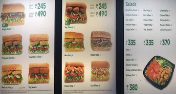 Subway menu 