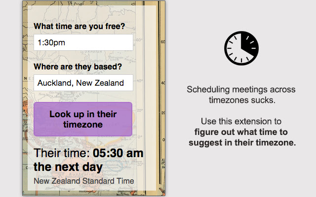 What time is it there? chrome extension