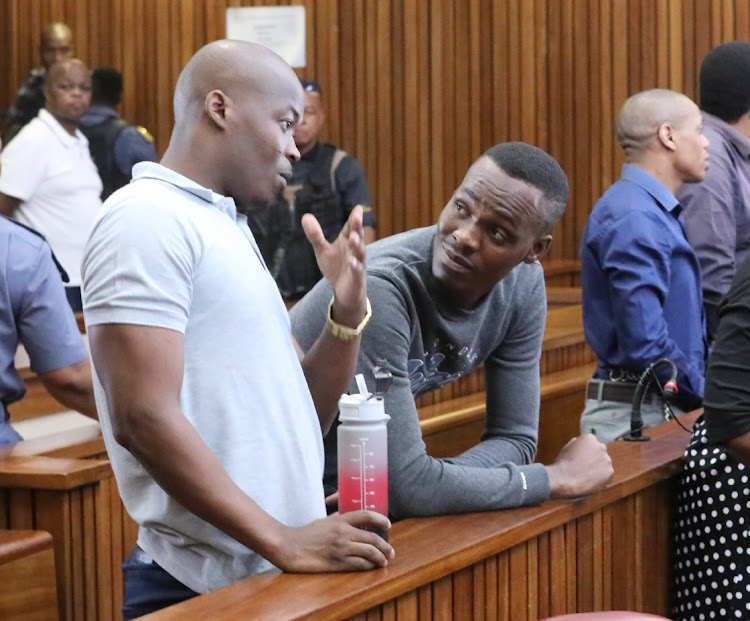 Muzi Sibiya, left, and Bongani Ntanzi, two of Senzo Meyiwa murder accused, appeared in the North Gauteng High Court in Pretoria on Thursday, March 14 2024.