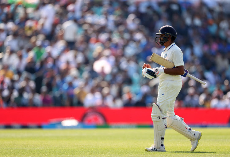 Rohit Sharma of India after being dismissed by Nathan Lyon of Australia at the ICC World Test Championship final between Australia and India at The Oval in London, England, June 10 2023. Picture: RYAN PIERSE/GETTY IMAGES