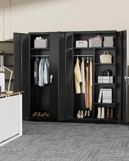 Metal Storage Cabinet With Locking Doors Garage Home Furn... - 1