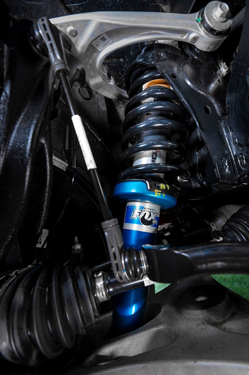 The Ranger Raptor shows off its Fox Racing shocks.