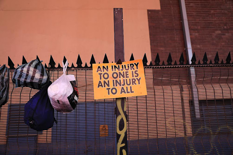 Cosatu affiliated members make their message clear in Newtown, Johannesburg on Thursday, October 7 2021, as they take part in a nationwide stay away.