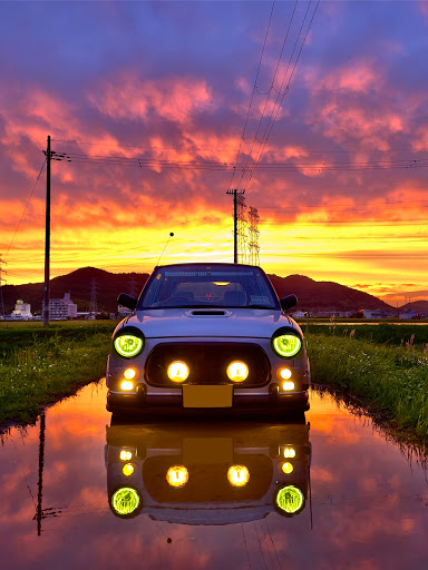 ミラジーノ L700sの夕焼け空 水面反射写真に関するカスタム メンテナンスの投稿画像 車のカスタム情報はcartune