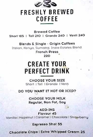 Starbucks menu 1
