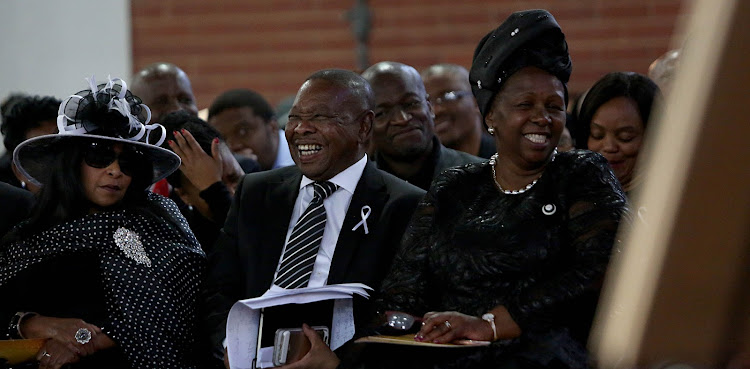 Blade Nzimande, his sister Mano and wife Phumelele at their mother's funeral, Adelaide Nzimande in Pietermaritzburg.