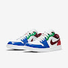 womens air jordan 1 low se white / hyper royal / lucky green / dark beetroot