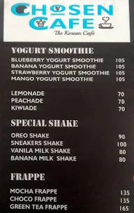 Chosen Cafe menu 1