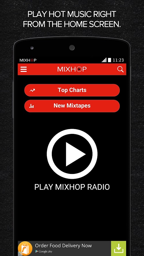 Android application MIXHOP Music &amp; Mixtapes screenshort