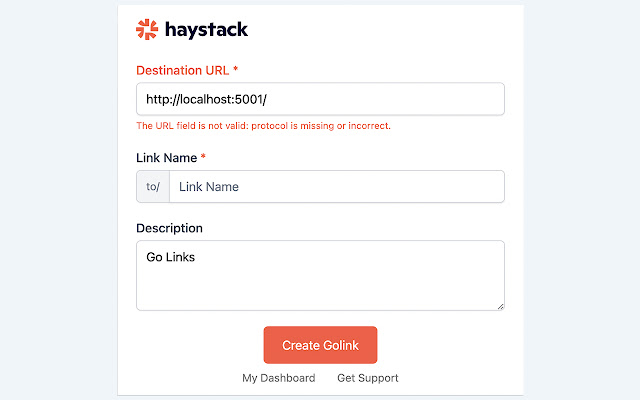 Haystack Go Link chrome extension